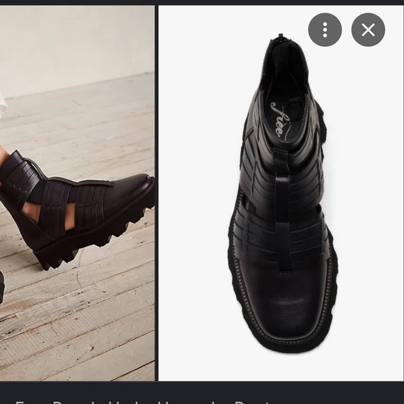 NWT Free people Hydra Huarache Lug Boots in black - Picture 2 of 5